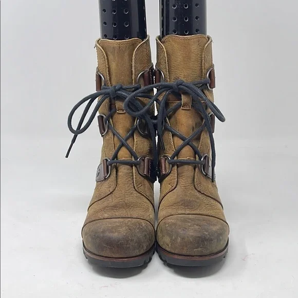 Sorel Joan Of Arctic Tan Wedged Boots Size 6.5 - Picture 3 of 7